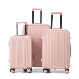 20  24  28   3 Pcsset In ABS 360 Spinner Wheel Luggage, Carry On Suitcase, With Cup Holder  USB Port