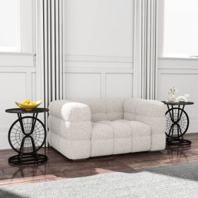 2 Piece Vintage Industrial Wheel Design Side Table
