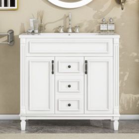36'' Bathroom Vanity With Top Sink, Modern Bathroom Storage Cabinet With 2 Soft Closing Doors And 2 Drawers, Single Sink Bathroom Vanity