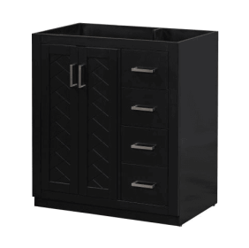 30'' Bathroom Vanity Without Sink,Solid Wood Frame Bathroom Storage Cabinet Only, Freestanding Vanity Set With 3 Drawers& Soft Closing Doors