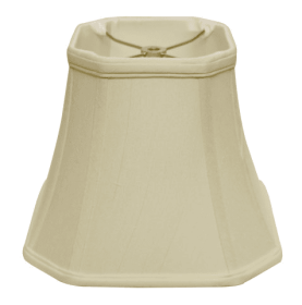 Slant Cut Corner Square Bell Softback Lampshade With Washer Fitter, Egg (Color: White)